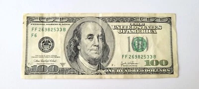 2003 $100 One Hundred Dollar Bill, Federal Reserve Note, Serial # FF26982533B - Image 1 of 2