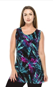 JOSTAR Poly Spandex STRETCH Slinky Knit  TUNIC TANK TOP Black  S M L XL 2X 3X - Picture 1 of 4