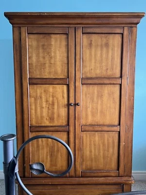 Modern Farmhouse Armoire Wardrobe Closet Dresser Storage Organizer Solid Wood CR - Image 1 of 4