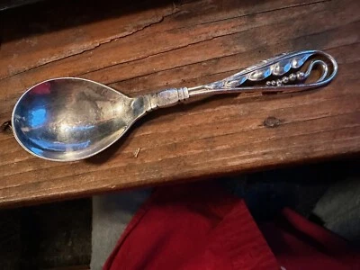 GEORG JENSEN DENMARK Sterling Silver  1919 Blossom 6" Soup Spoon  42 No Mono - Image 1 of 4