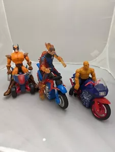 Marvel Toy Figure Bundle Spiderman vehicles bikes fantastic four Wolverine trans - Picture 1 of 8