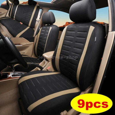 9pcs Universal Washable Full Set Car Accessories Auto Seat Covers Protectors - Image 1 of 4