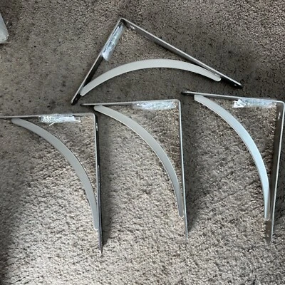 StyleWell 6.5 in. x 9 in. Satin Nickel Cove Arc Decorative Shelf Bracket (4PK) - Image 1 of 3