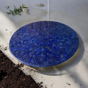 Blau Couchtischplatte Runde Form Lapislazuli Intarsien Edelstein Arbeit Wohndeko - Bild 1 von 8
