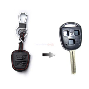 2 Buttons Remote Key Fob Bag PU Leather Cover Case Fit For 2006 Toyota Camry RAV - Picture 1 of 8