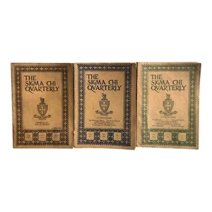 3 LOT - The Sigma Chi Quarterly 1921 1922 College & Fraternity Life Literature - Picture 1 of 10