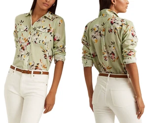 Lauren Ralph Lauren Floral Blouse Shirt Top Retro XS - Picture 1 of 22