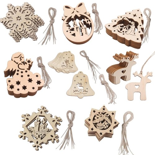for Creative Wooden Christmas Ornaments Christmas Tree with Holes Craft