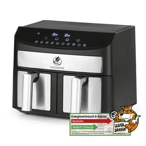 Heißluft Fritteuse Doppel Fritöse Doppelkammer Dual Airfryer Timer Display Touch - Bild 1 von 8
