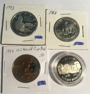 1993 Silver Madison Half-1982 SilverGW Half-1994 World Cup Half-1991 Mt Rushmore - Picture 1 of 3
