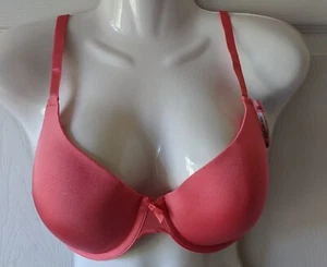 T-Shirt Bra Coral Size 36D nicely Padded Underwire NEW - Picture 1 of 6
