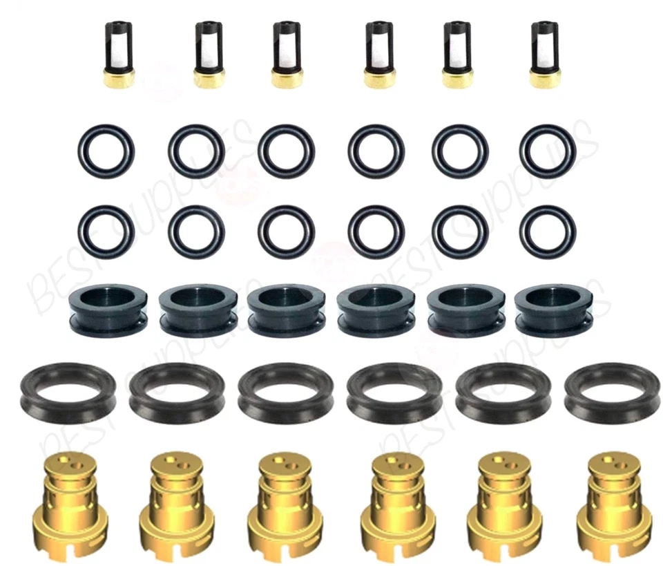 For Toyota 3.4 V6 5VZFE Fuel Injector Rebuild kit o-rings Seals Filters Caps - Image 1 of 4