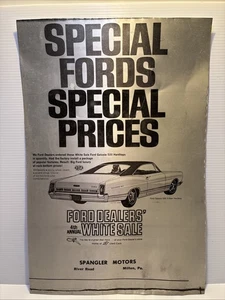 Seltene Oldtimer Ford Werbung Lithographie Aluplatte 1967 (~10”x15”) - Bild 1 von 6