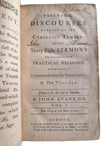 Christian Temper | Sermons on Practical Religion | John Evans | 1737 | Bible Int - Picture 1 of 24