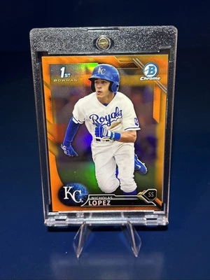 BOOKEND 25/25!! 2016 1st Bowman Gold Refractor Nicholas Lopez KC Royals - Image 1 of 3