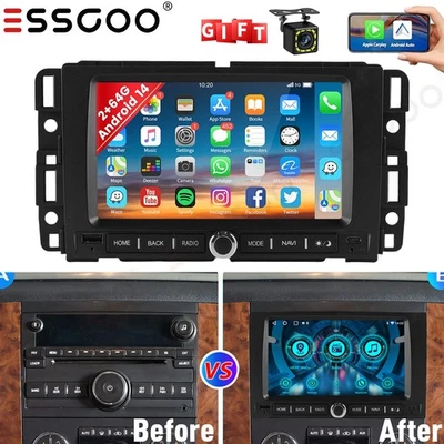 64G For GMC Yukon Chevy Silverado Sierra Car Stereo Android 14 GPS Nav BT+Camera - Image 1 of 4