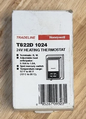 Termostato Honeywell Vintage T822D 1024 L36-924 24V Calefacción Nuevo de Lote Antiguo Sellado T822D1024 Foto 1 de 2