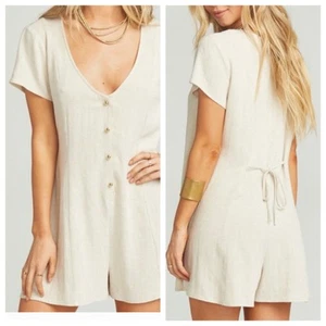 Show Me Your Mumu Linen Blend Glenn Romper Sz XS - Picture 1 of 6