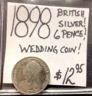 1898 British Silver! 6 Pence! Wedding Coin! ENN Coins - Image 1 of 3