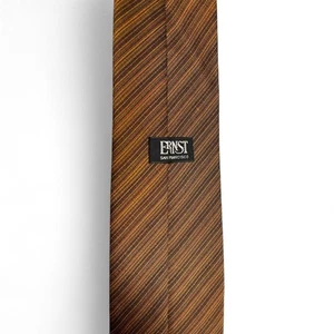 Vintage ERNST San Francisco braune Mikrostreifen Krawatte - Bild 1 von 3