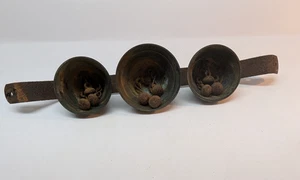 Vintage Rustic Graduated 3 Bells Brass Shopkeeper General Store Doorbells 13" - Picture 1 of 6