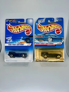 Hot Wheels Jaguar Lot of 2x - Jaguar D-Type Blue 2x 1998 First Editions 6/48 New - Picture 1 of 4