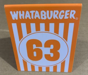Whataburger Texas Restaurant Collectible Orange White 3" X 3.5"  Table Tent #63 - Picture 1 of 4