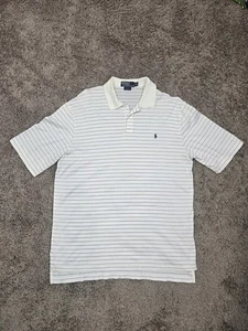 Ralph Lauren Polo Purple And White Stripes Men’s Medium Golf Fit - Picture 1 of 12