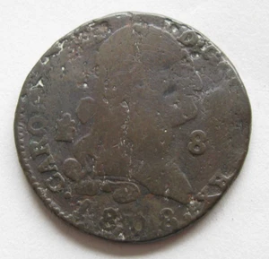 Zaldi2010 - Carlos IV, 8 Maravedis from 1808, Segovia - Picture 1 of 2