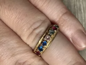 vintage mothers birthstone ring Family Stack 14k Gold Size 6.5 Bin E - Picture 1 of 2