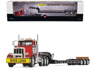 Peterbilt 367 Day Cab Cola Red and Talbert 55SA Tri-Axle Lowboy Trailer Black 1/ - Picture 1 of 1