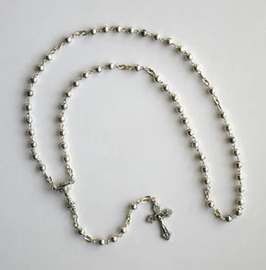 Pweter Beads First Communion Rosary - Picture 1 of 4