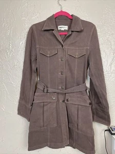 Besti Belli DENIM COAT BELT POCKETS BROWN Size 88-98-160 - Picture 1 of 6