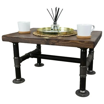 Industrial Coffee Table With Reclaimed Timber & Industrial Raw Steel Pipe Legs! - Image 1 of 4