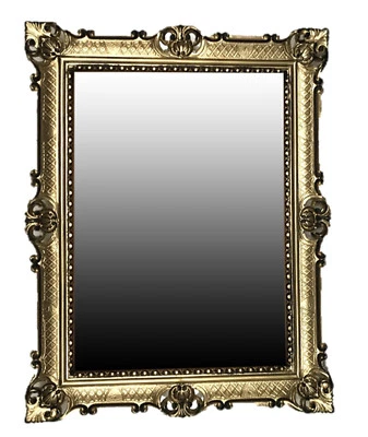 Miroir Baroque XXL Mural En OR NOIR Repro Antique Baroque Rococo 90X70 CM - Photo 1/4