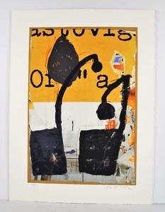 MIMMO ROTELLA serigrafia cm. 60x80 "Mirò in nero" - I maestri del 900 - Picture 1 of 7