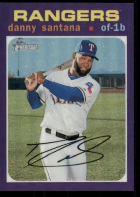 2020 Topps Heritage Chrome Purple Refractors #THC175 Danny Santana - Image 1 of 2