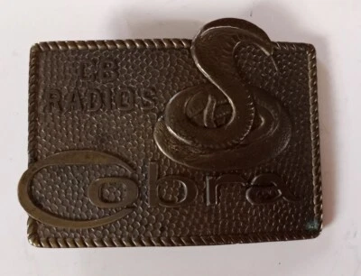 Hebilla de cinturón de latón macizo vintage Cobra CB Radios años 70 ¿Te pones las orejas?  Foto 1 de 4