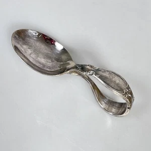 Reed & Barton Scroll Curved Handle Silver Plate Baby Spoon UU vintage. - Picture 1 of 10