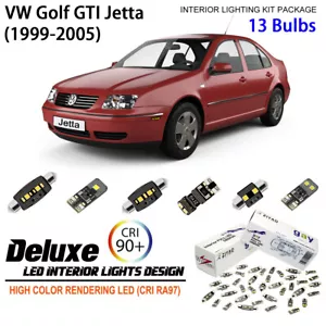 13 Bulbs Interior LED Light Kit Withe Dome Light for MK4 Volkswagen Golf Jetta - Picture 1 of 8