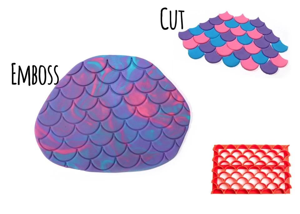 Cortador de fondant sirena/sello de estampado con escalas de 1" herramienta de moldeo de fondant 7x5" Foto 1 de 4