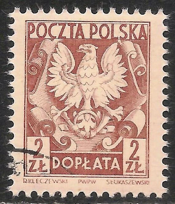 Polonia #J133 (D13) en muy buen estado usado - 1951 2z Polish Eagle - franqueo debido Foto 1 de 1