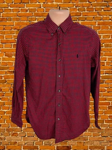 POLO RALPH LAUREN RED CHECK SHIRT TOP SMALL COTTON MENS REGULAR FIT SHORT SLEEVE - Picture 1 of 5