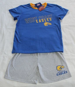 West Coast Eagles AFL AF8489 S19 Boys Youth Printed 2 Piece Pyjama Set Size 14 - Picture 1 of 3