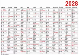 Wandkalender Wandplaner 2028 - alle Größen bis XXL mit oder ohne Laminierung! - Bild 1 von 1
