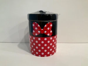 Disney Minnie Mouse Ceremic Cookie Jar Canister Red White Polka Dots Black New - Picture 1 of 8
