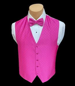 Men's Lauren Ralph Lauren Fuchsia Pink Tuxedo Vest with Choice of Tie - Picture 1 of 8
