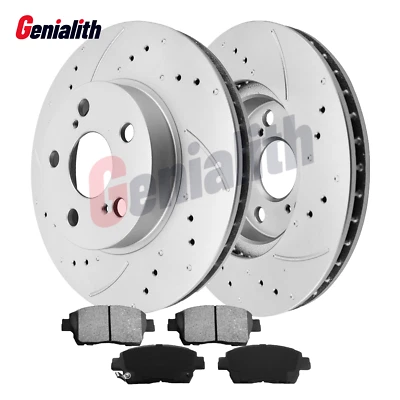 255mm Front Rotor Ceramic Brake Pads for 2004 2005 2006 2007-2009 Toyota Prius - Image 1 of 4