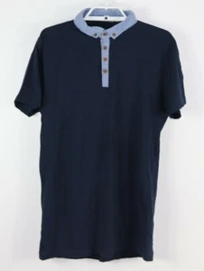 Polo Brave Soul London Para Hombre Talla Grande Azul Oscuro Carrera Informal - Imagen 1 de 3