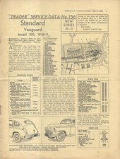 Standard Vanguard Phase 1 Model 20S 1948-9 Motor Trader Service Data No 156 1949